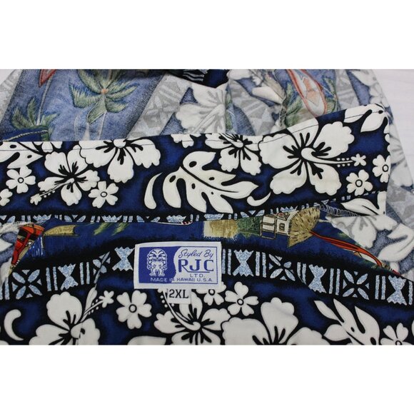 RJC Men’s Size 2XL Hawaiian Shirt Surf Tiki Luau Button Front - Picture 7 of 10